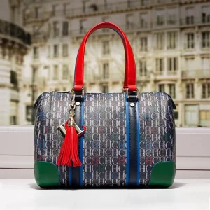CILMI HARVILL CHHC Women’s Large Capacity Portable CHHC Pillow Bag Metal Zipper Pendant Letter Manual Suture Luxurious Banquet