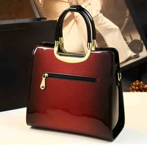 Fashion Noblel Women Top Handle Bag Luxury Patent Leather Shiny Skin Elegant Ladies Evening Party Clutch Shoulder Tote 2023 New