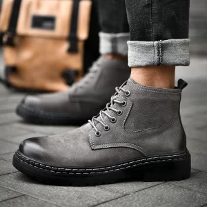 Men ankle Boots lace up fashion New Fashion Shoes Man Outdoor Comfy Classic Male Shoes plush warm snow boots Men Casual Sneakers