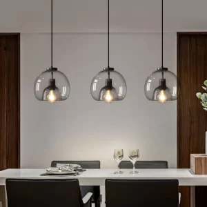 Nordic LED Pendant Light for Dining Room Kitchen Bar Modern Glass Ball Hanging Ceiling Chandelier Interior Lighting Fixture