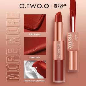 O.TWO.O 12pcs Double-head Lipstick 12 Colors Lip Gloss 2 in 1 Lip Tint Waterproof Long -lasting Red Lip Matte Lipstick