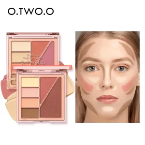 O.TWO.O Concealer Palette 5 In 1 Blush Contouring Eyeshadow Lipstick Palette Waterproof Long-Lasting Creamy Texture Face Makeup