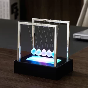 Office Desktop Decoration Development Educational Desk Toy Luminous Balance Steel Newton’s Pendulum Physics Science Pendulum