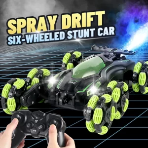 RC Car Toy 2.4G Stunt Car 6 Wheels Stunt Drift Car Remote Control Radio Gesture Induction Music Light Toys for Children Adults