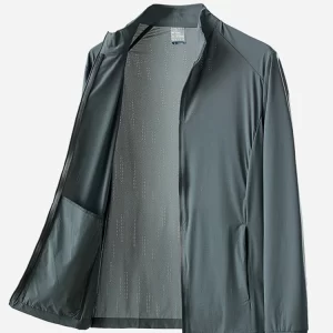 Summer UPF 40+ UV Proof Men Skin Coats Stand Collar Breathable Light&Thin Cool Sunscreen Clothing Casual Jackets Plus Size 8XL