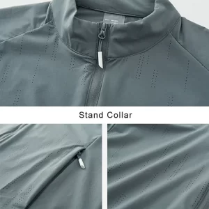 Summer UPF 40+ UV Proof Men Skin Coats Stand Collar Breathable Light&Thin Cool Sunscreen Clothing Casual Jackets Plus Size 8XL