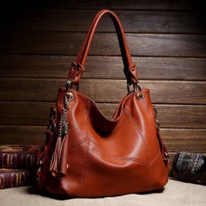 Valenkuci Women Messenger Bags For Women Leather Handbag Crossbody Bags Ladies Designer Shoulder Bag Tote Top-handle Bag Vintage